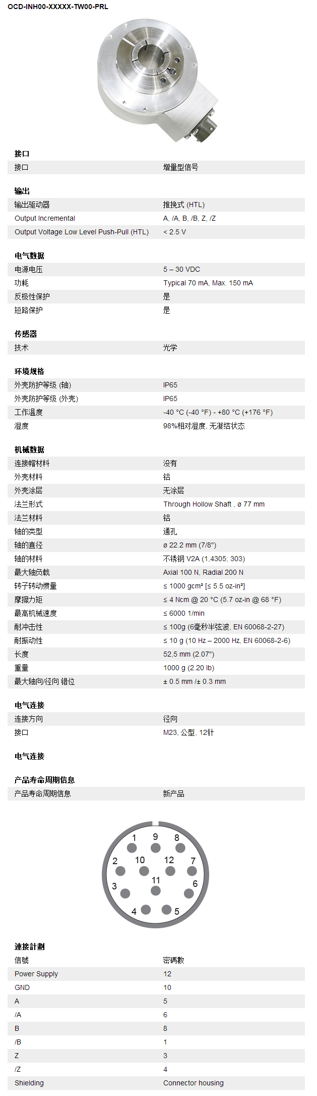 增量型旋转编码器可编程系列